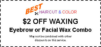 Eyebrow or Facial Wax Combo Coupon Eyebrow or Facial Wax Combo Coupon